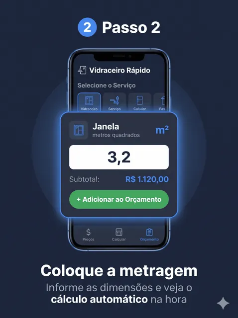 Passo 2 — Coloque a metragem